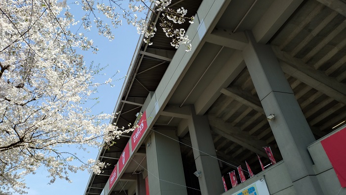 秩父宮、メインスタンドの座席の裏